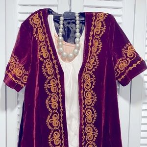 Velour burgundy  cloak-dress / NEW